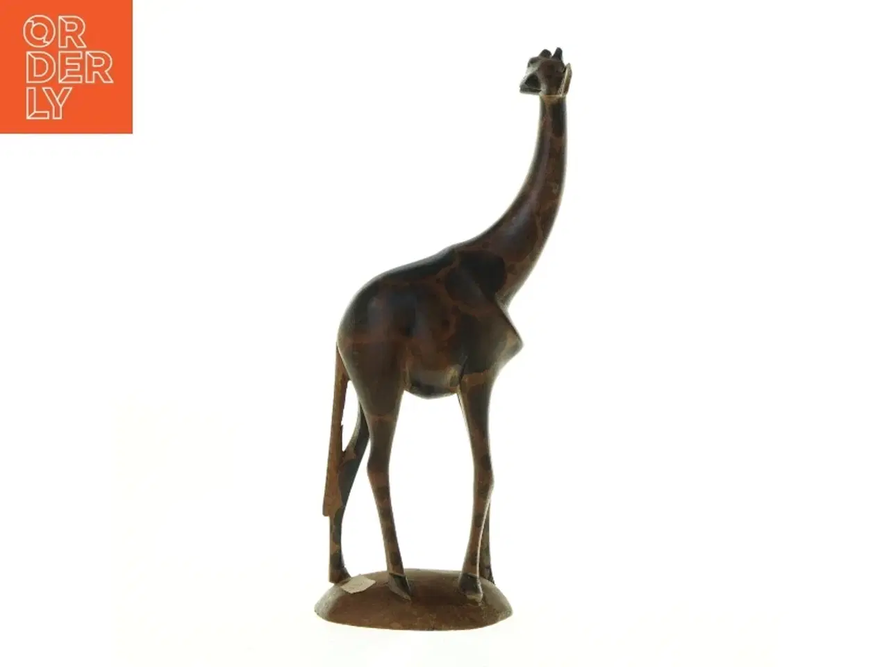 Billede 1 - Træskulptur af giraf (str. 28. x 14 cm)