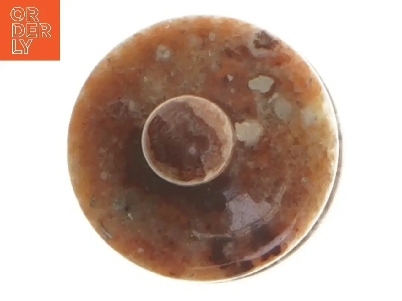 Billede 5 - Rødlig Onyks marmor krukke med låg (str. 7 cm)