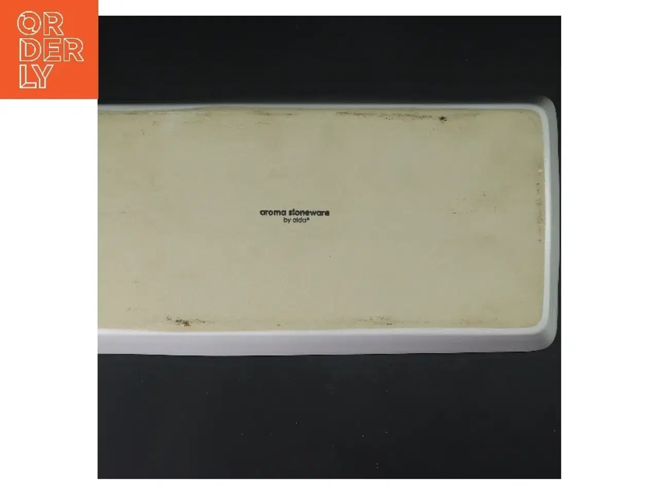 Billede 2 - Rektangulært serveringsfad i stentøj fra Aida (str. 39x19,5 cm)