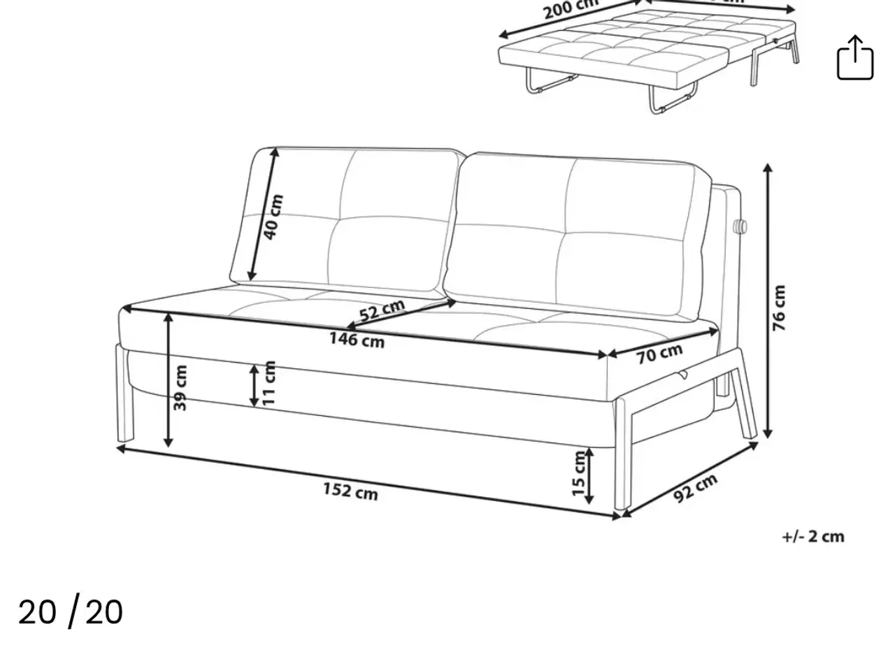 Billede 6 - Sovesofa 2 pers. EDLAND
