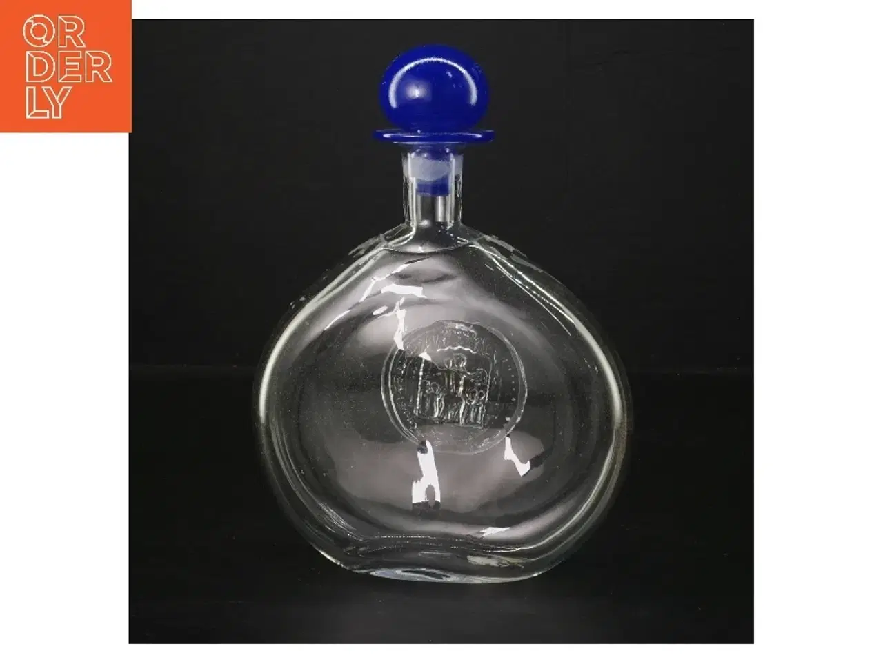Billede 2 - Rund karaffel med blå prop (str. 19 cm)