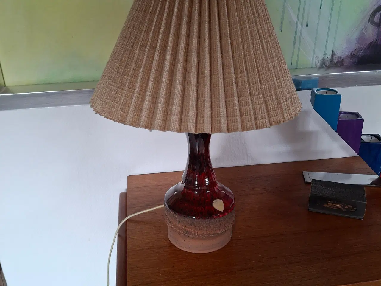 Billede 1 - Retro keramik bordlampe, lavet af Ernst faxe 