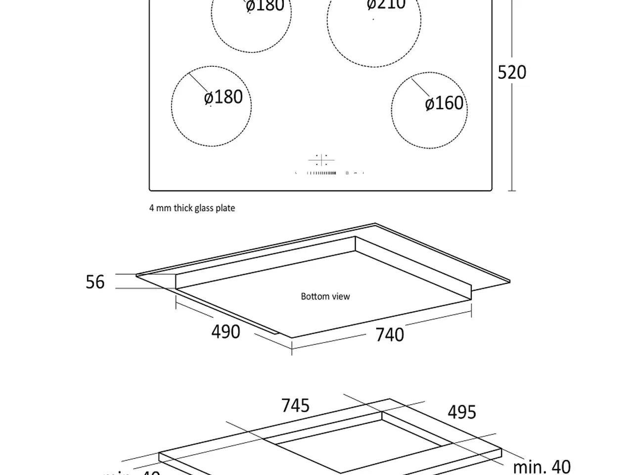 Billede 2 - Scandomestic Induktionskogeplade 60 x 770 x 520 mm