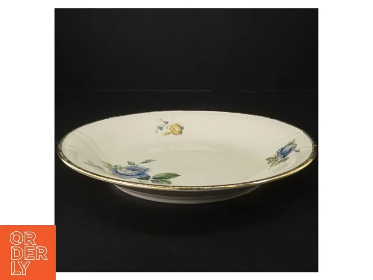Billede 1 - Porcelænsfad med blomstermønster fra KPM (str. Ø 27 cm)