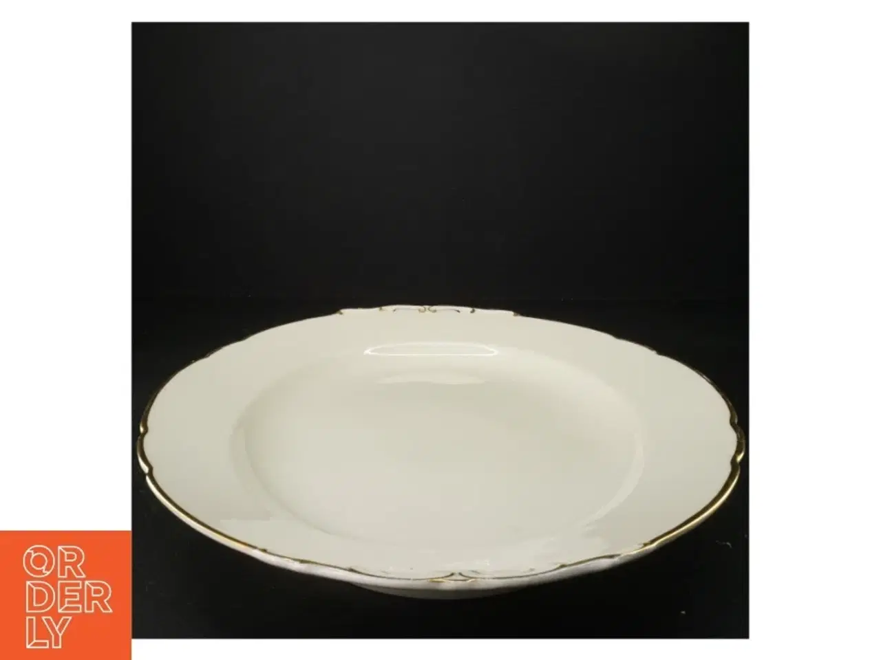 Billede 3 - Porcelænstallerken med guldkant fra KPM (str. 45 cm x. 31 cm)
