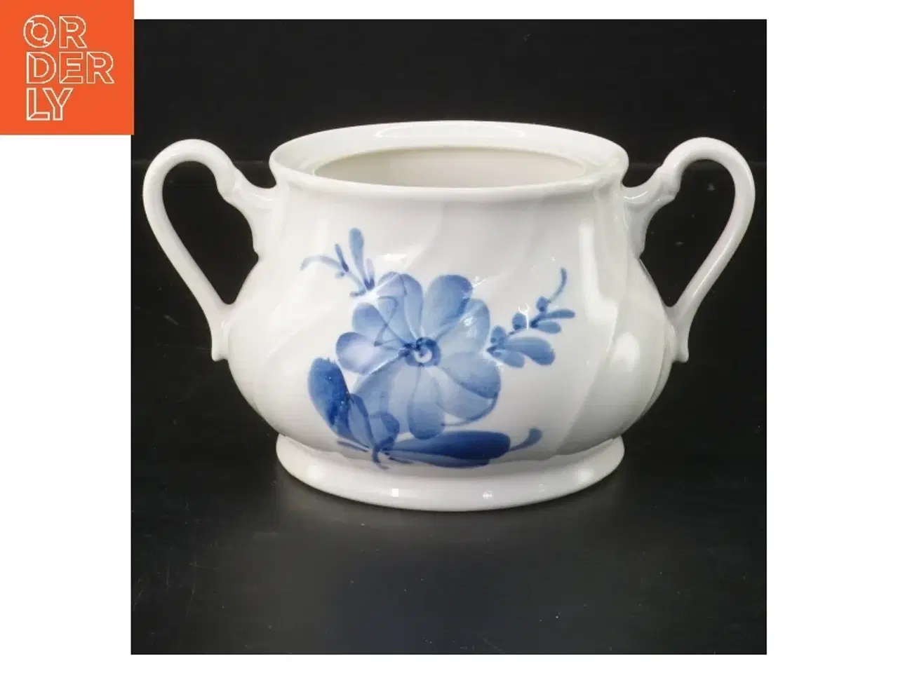 Billede 2 - Sukkerskål med låg og blomsterdekoration (str. 14x12 cm)