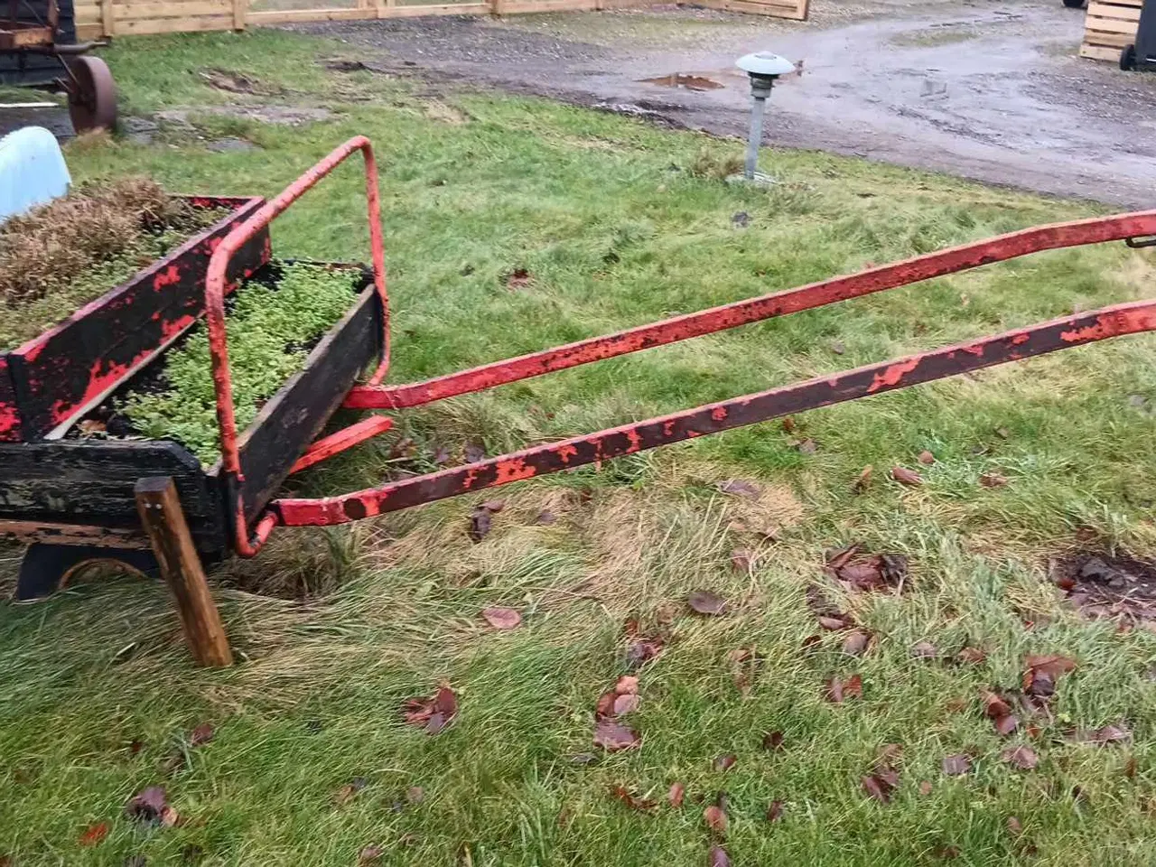 Billede 8 - Mark redskaber og vogn brugt som pynt og blomster.