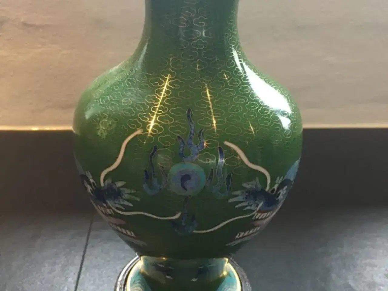 Billede 1 - Cloisonne vase - håndlavet kinesisk 