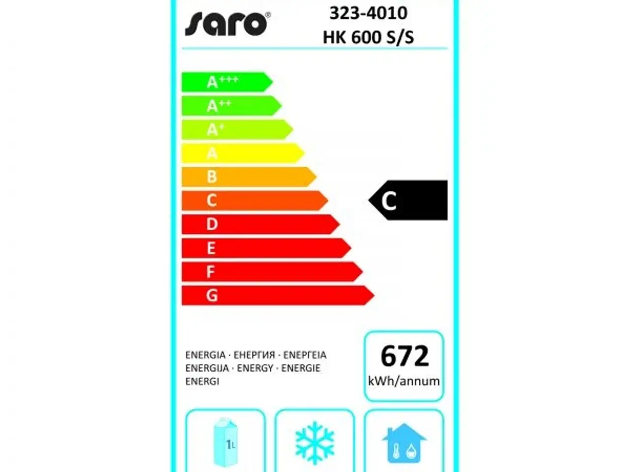 Billede 2 - Ventileret køleskab 132 kg 230 V – Saro