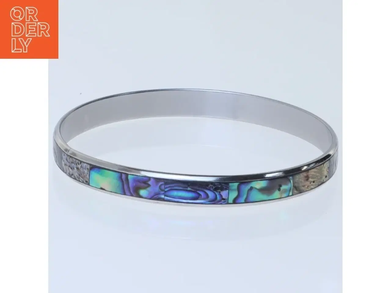 Billede 1 - Armbånd med abalone-indlæg fra Mullers Guldsmedje (str. Ø 7 cm)