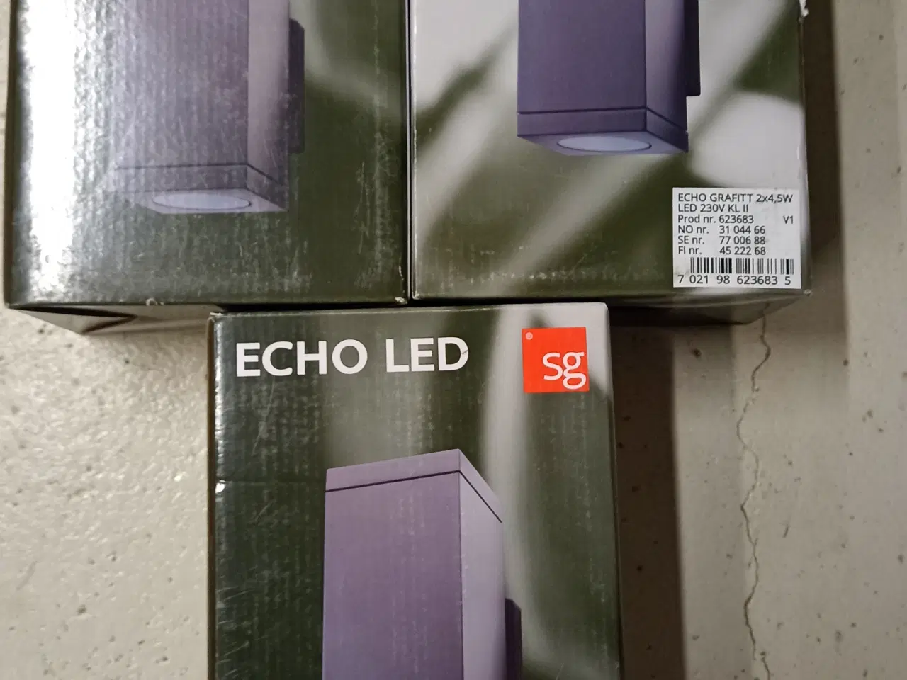 Billede 1 - 3 Stk Echo Grafit væglamper 