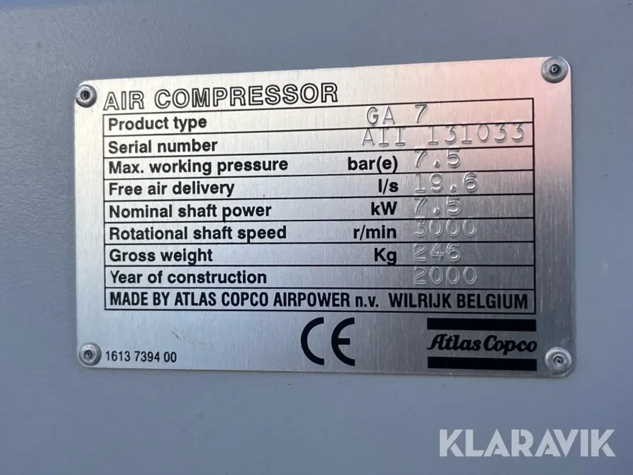 Billede 9 - Kompressor Atlas copco GA 7 FF