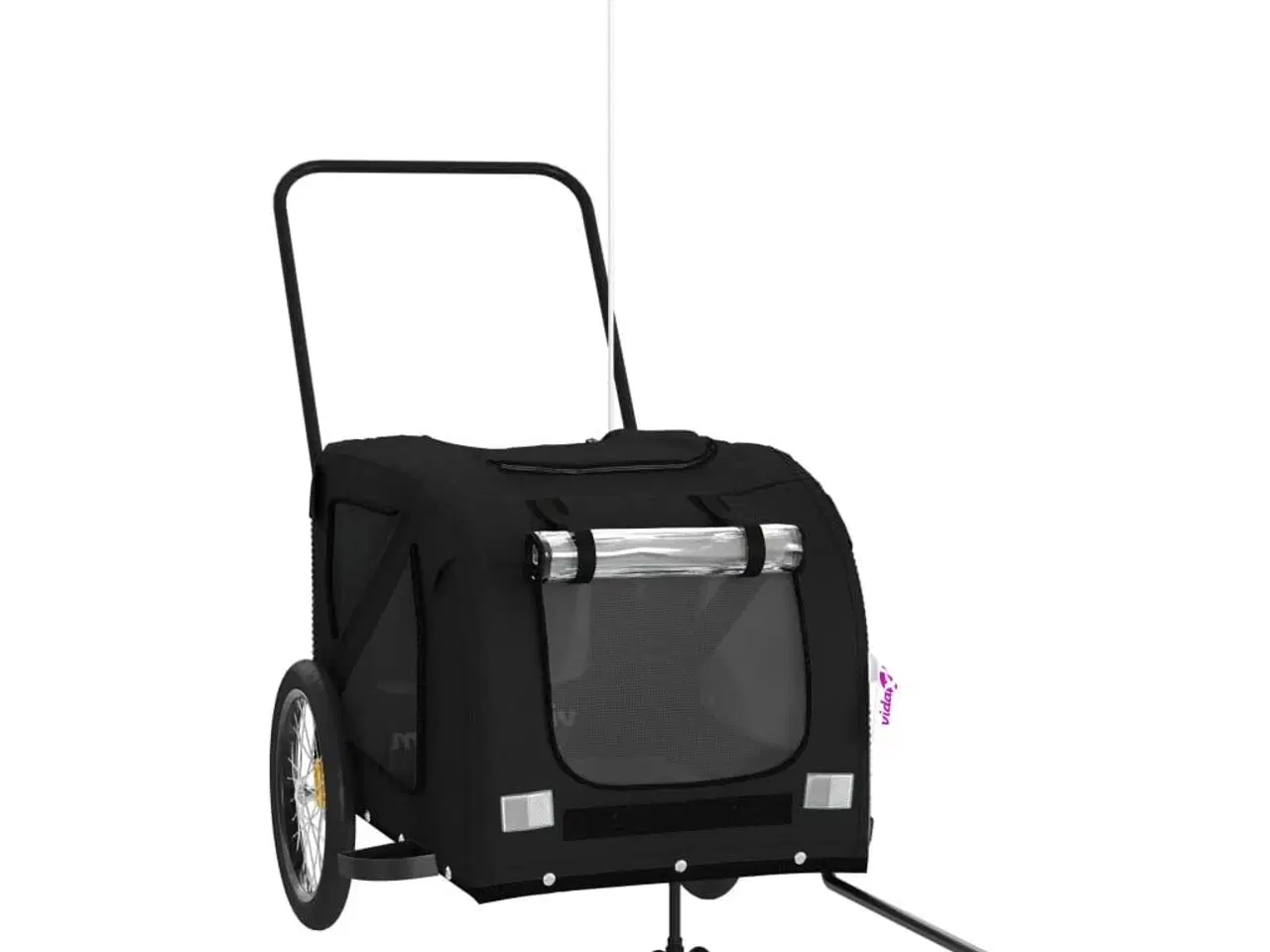 Billede 2 - Cykeltrailer til kæledyr oxfordstof og jern sort