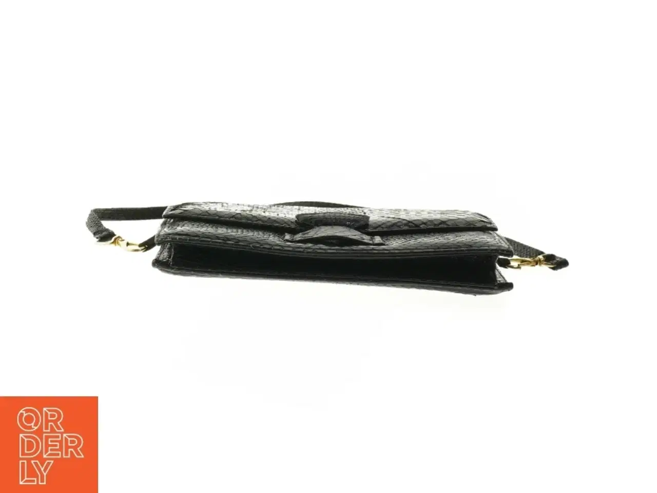 Billede 8 - Sort slangeskindstaske/clutch (str. 25 x 16,5 cm)