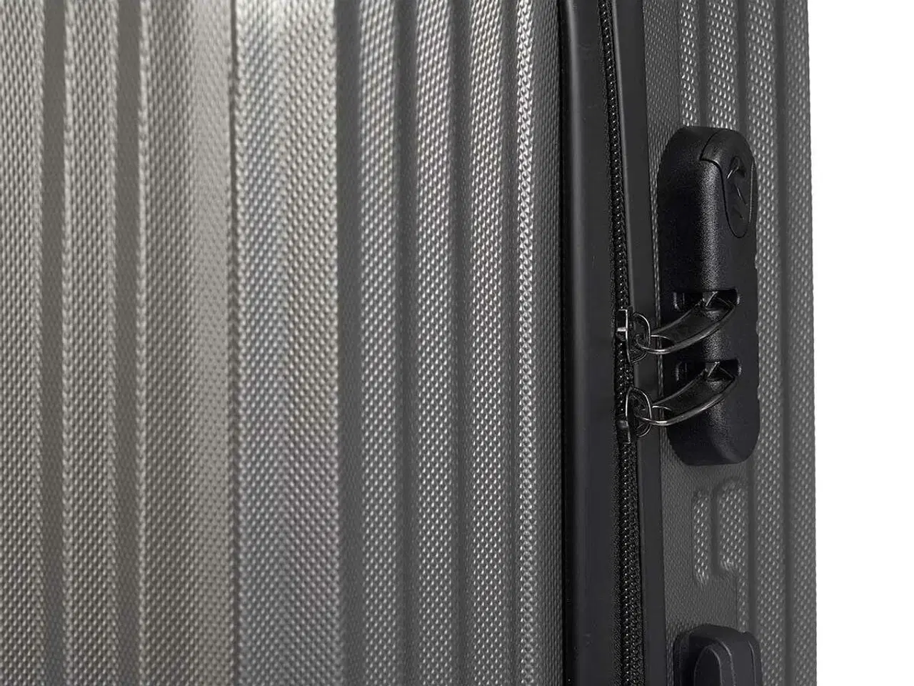 Billede 4 - Kuffert håndbagage 55 x 35 x 20 cm - mørkegrå med striber