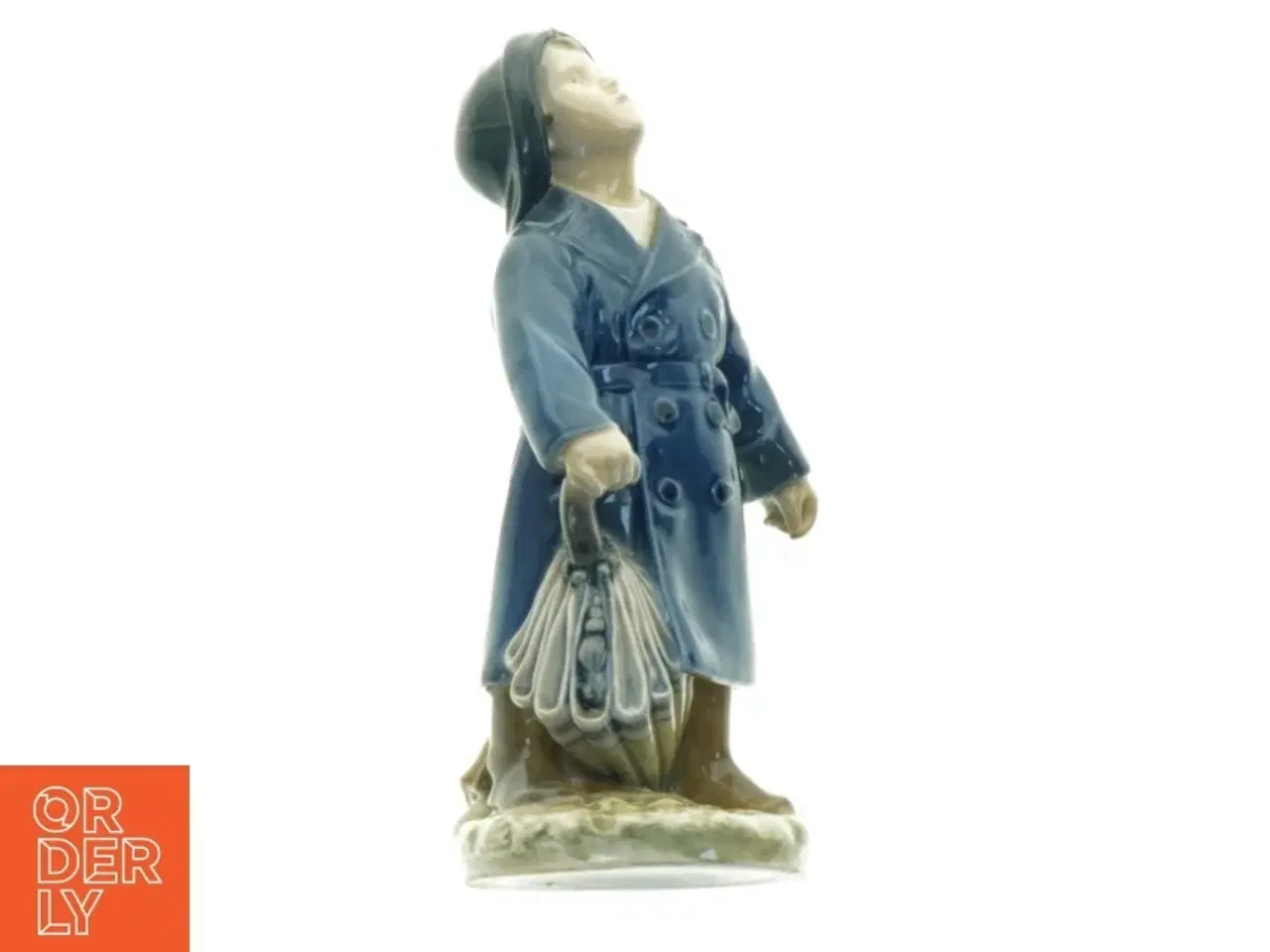 Billede 3 - Porcelænsfigur af pige med paraply fra Royal Copenhagen (str. 18 x 9 cm)