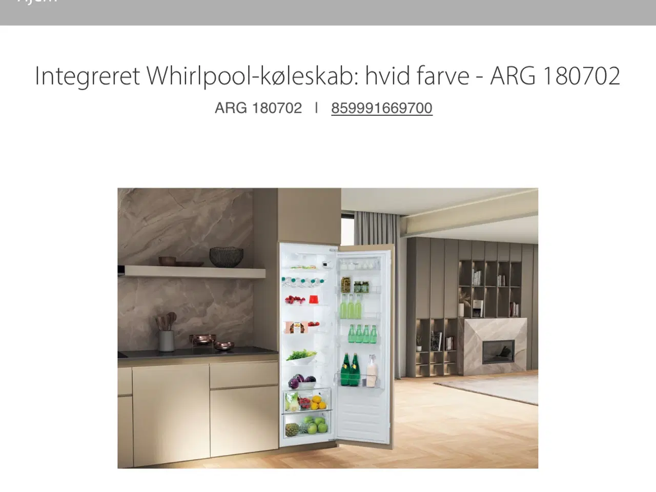 Billede 2 - Køleskab til montering af front