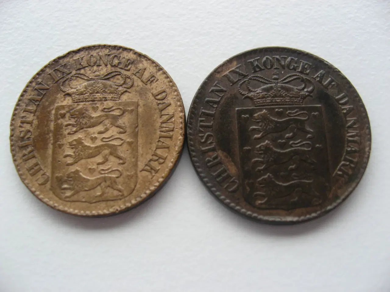 Billede 2 - DVI Særdeles flotte 1 Cent 1868 & 1883, samlet pri