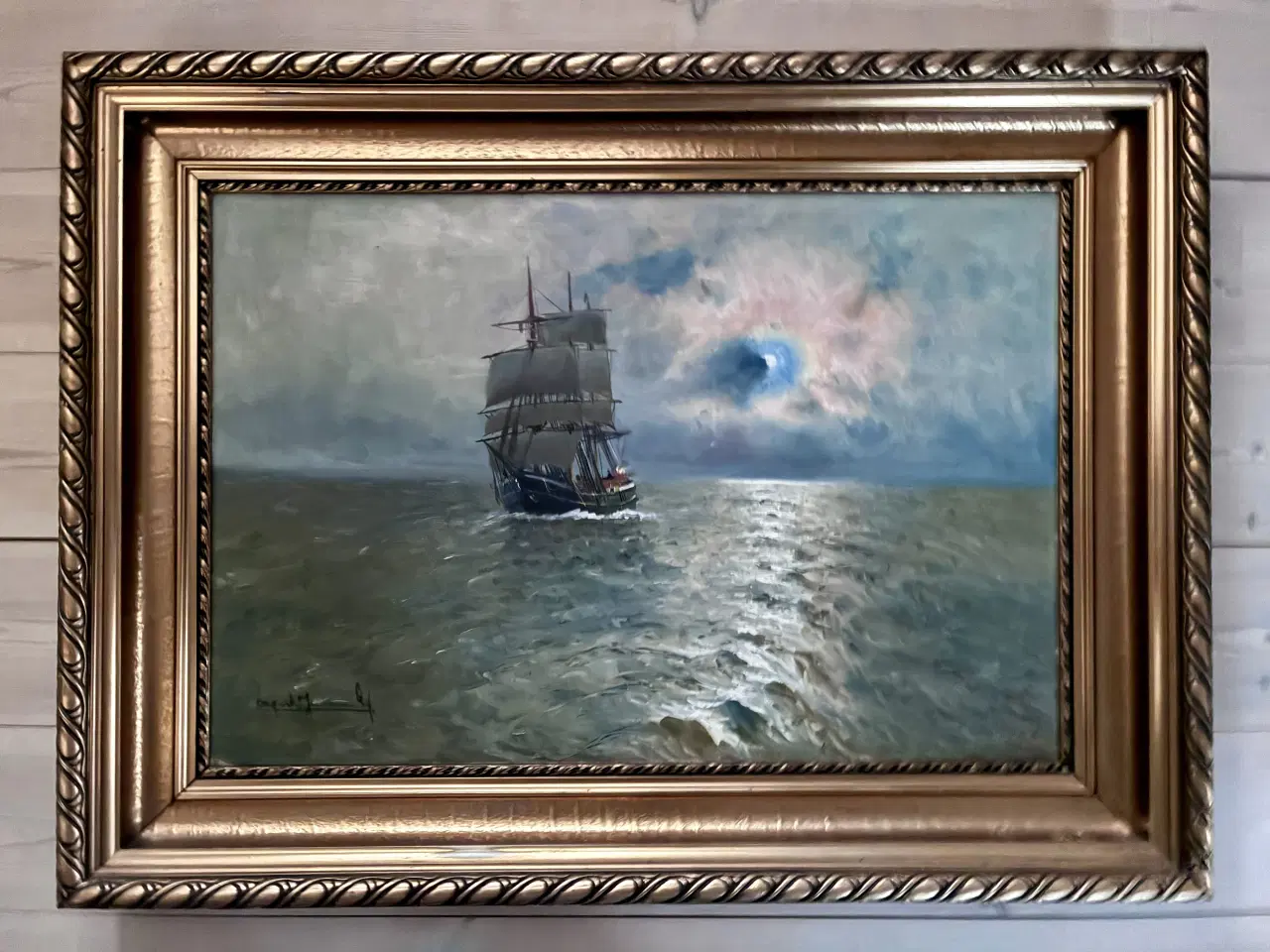 Billede 1 - Oliemaleri marinemaler Alfred Jensen (1859-