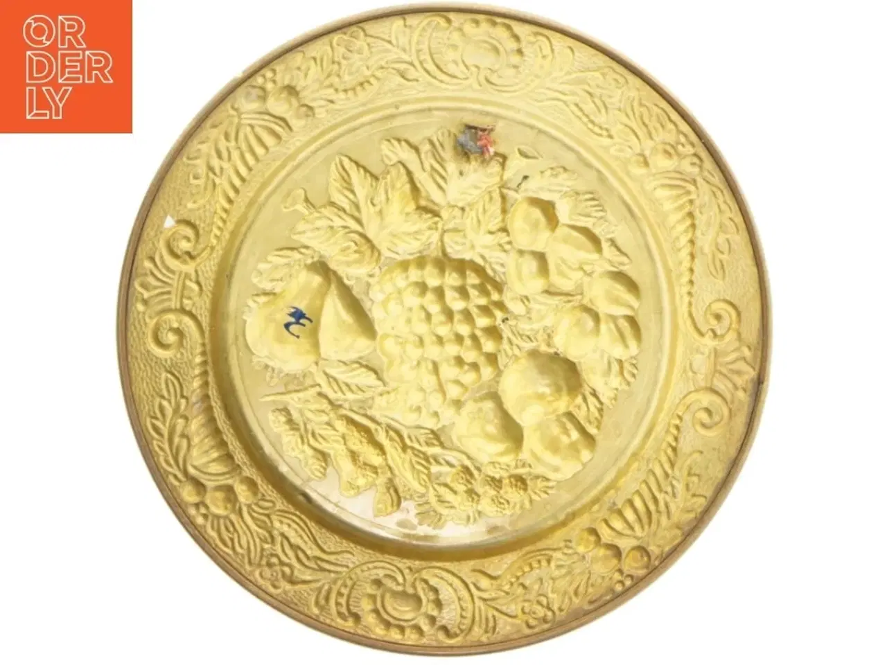 Billede 4 - Metal platte frugt motiv (str. Ø 36,5x1 cm)