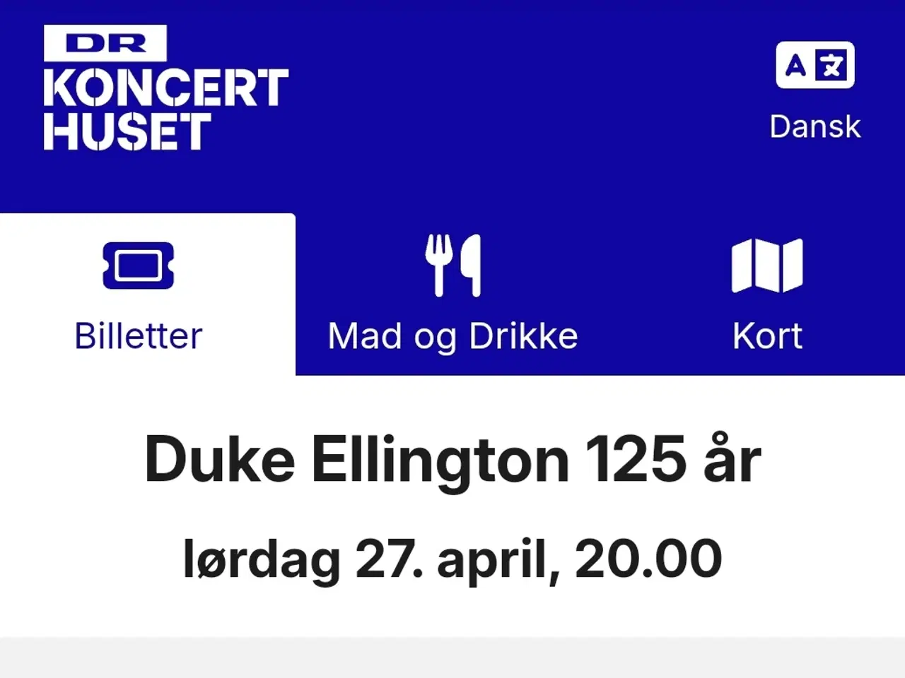 Billede 1 - Koncertbilletter Duke Ellington 27 april