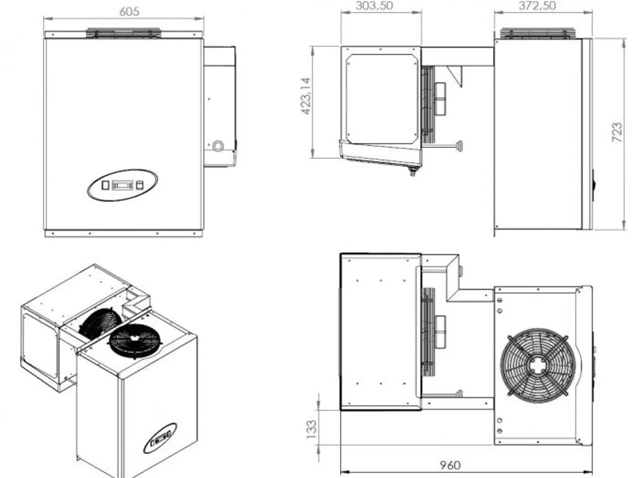 Billede 2 - Væg fryseaggregat – 605 x 960 x 723 mm