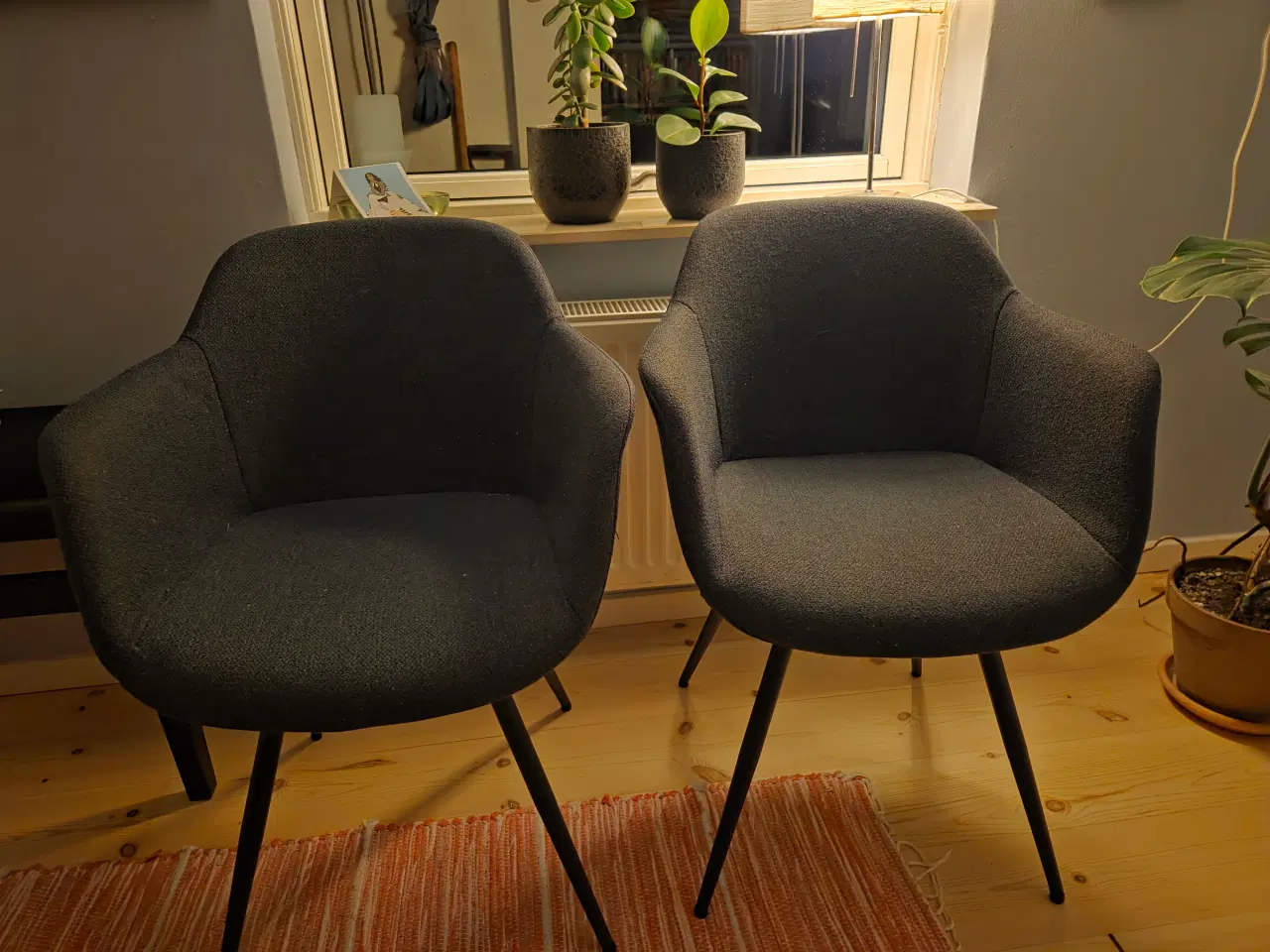 Billede 1 - Spisebordsstole i blåt stof