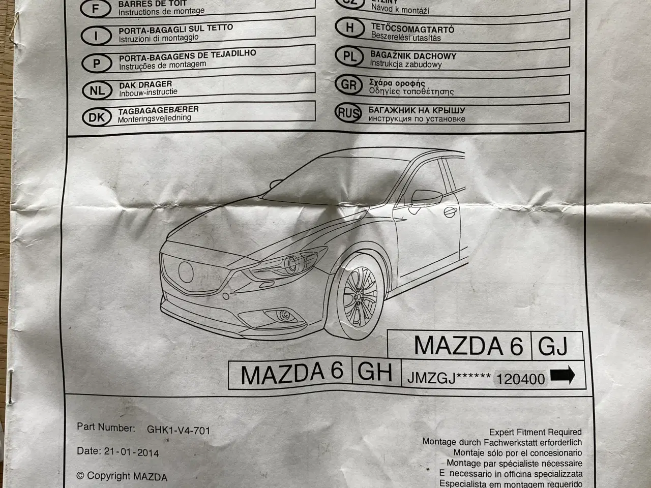 Billede 2 - Tagbøjle Mazda 6 Sedan