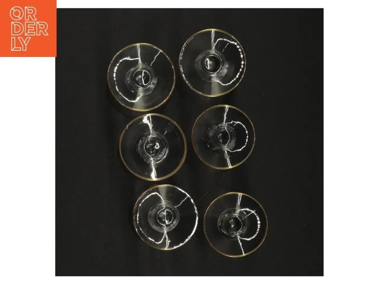 Billede 4 - Vintageglas med guldkant (str. 8 x 5 cm)