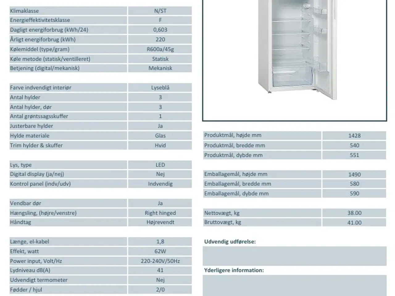 Billede 4 - Scandomestic kølefryseskab SKF 219W