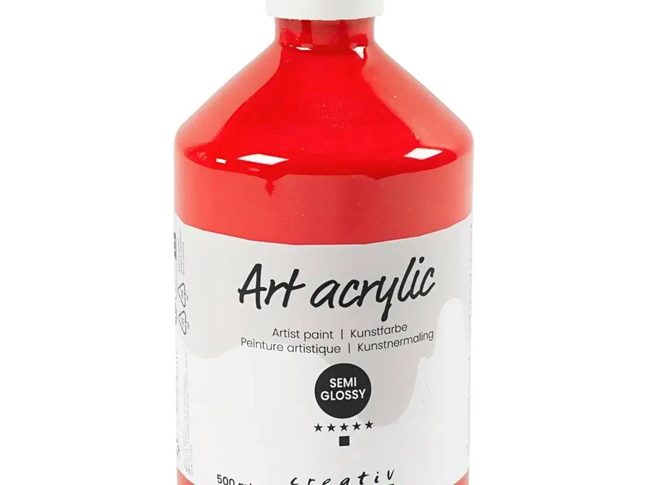 Billede 1 - Art Akrylmaling, halvblank, transparent, kadmium rød, 500ml/ 1 fl.