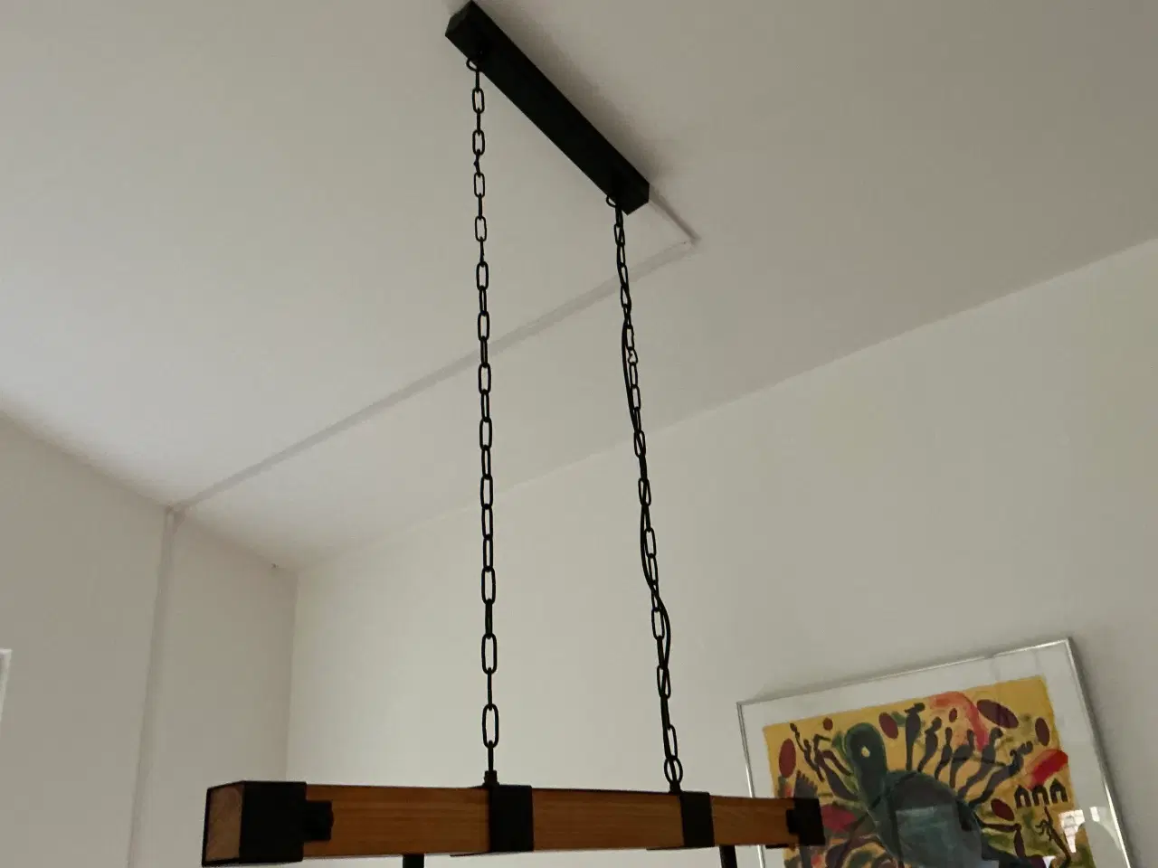 Billede 4 - Flot loftlampe i træ og metal