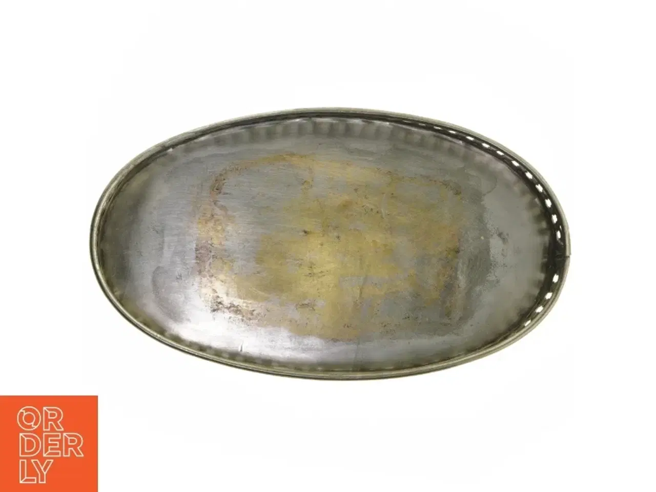Billede 3 - Ovalt dekorativt metalfad (str. 28x16 cm)
