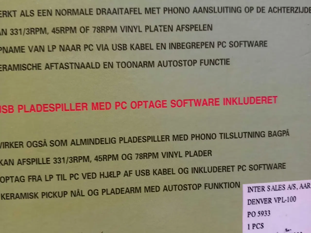 Billede 2 - Denver VPL 100