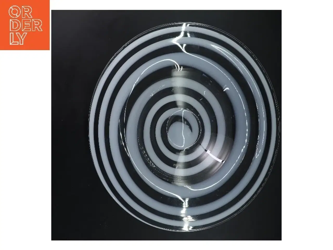 Billede 3 - Glasfad med hvide striber (str. Ø 36 cm)