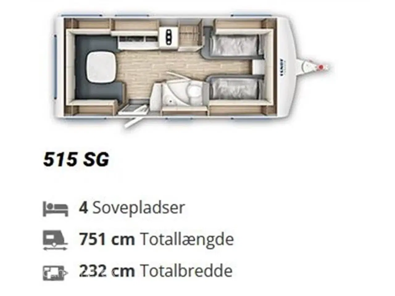 Billede 22 - 2023 - Fendt Tendenza 515 SG   Kvalitets vogn - enkeltsenge med lameludtræk