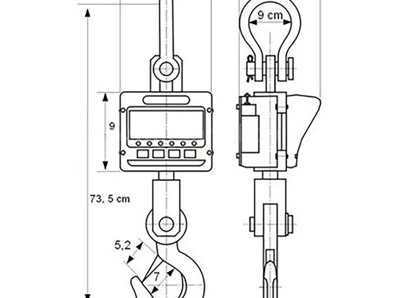 Billede 4 - Kranvægt – 10.000 kg / 2 kg – LED