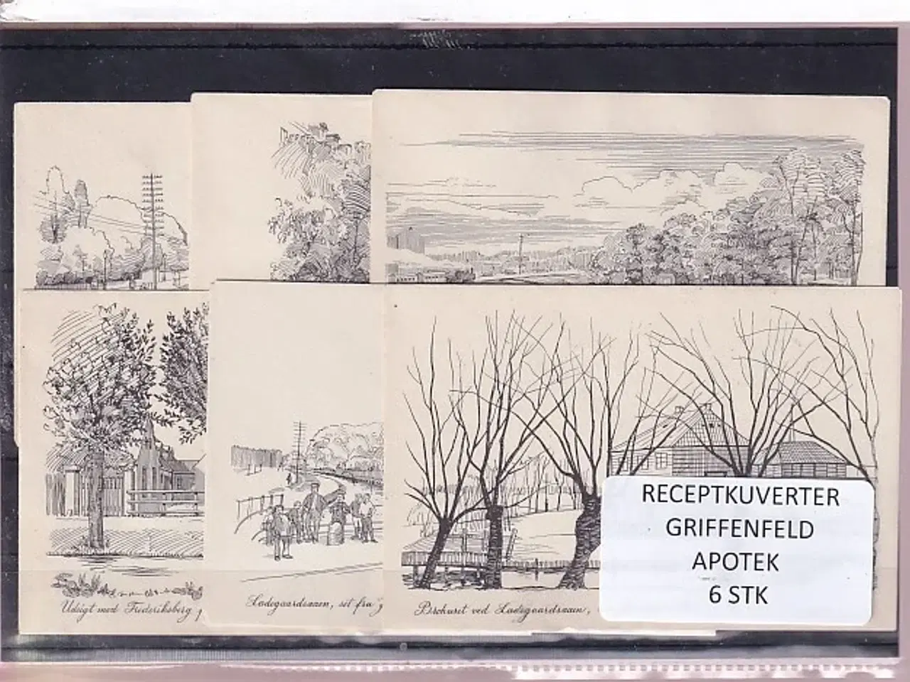 Billede 1 - Receptkuverter - Griffenfeld Apotek - 6 Stk.