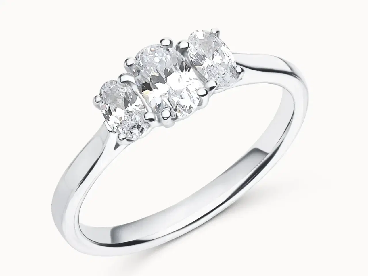 Billede 1 - 18 kt hvidguld med 0,55 ct diamanter  - forlovelse