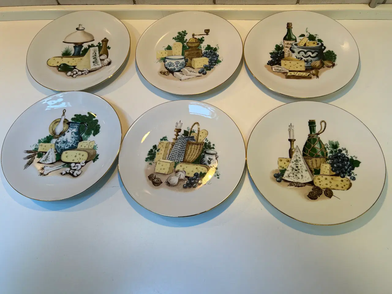 Billede 2 - 6 stk. Oste tallerkner, Vintage