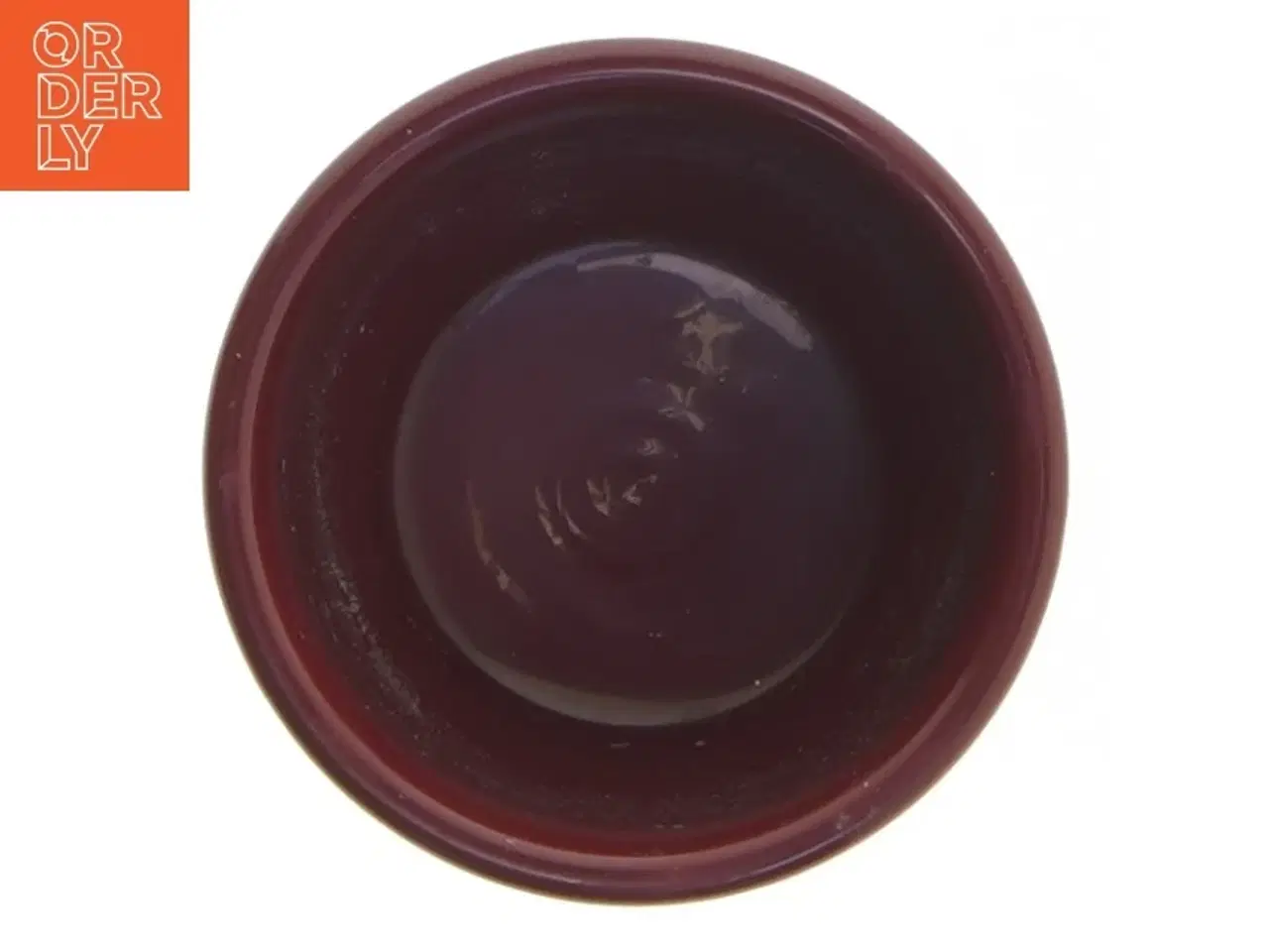 Billede 3 - Lille burgundy keramik pot (str. Ø 8 cm længde 6 cm)