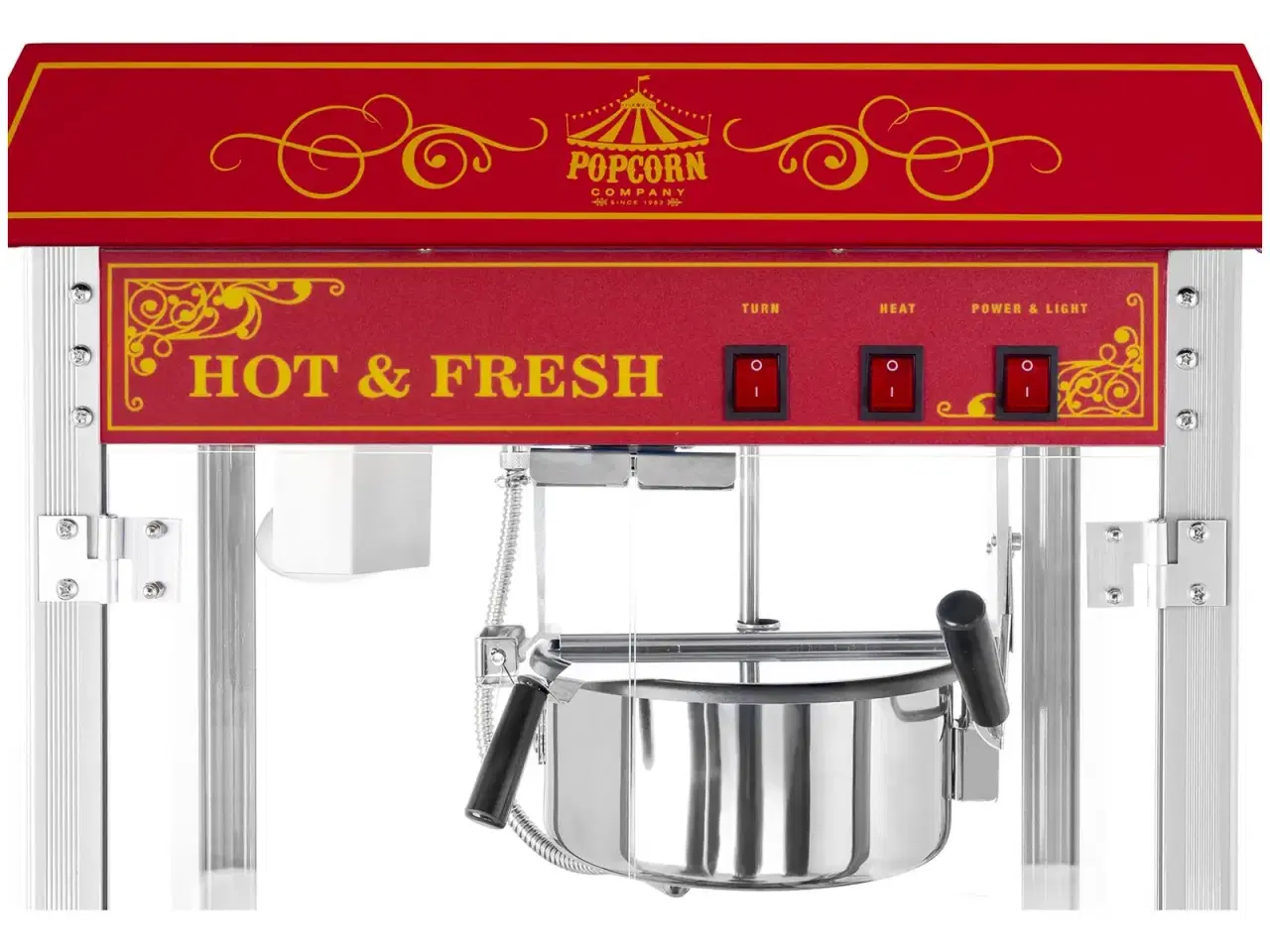 Billede 5 - Popcornmaskine 88 L – 1500 W – rød 56 x 42 x 76 cm