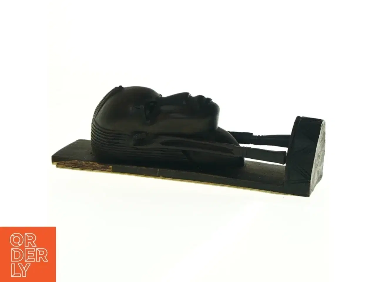 Billede 3 - Træskulptur af menneskeansigt (str. 24. x 6 cm)