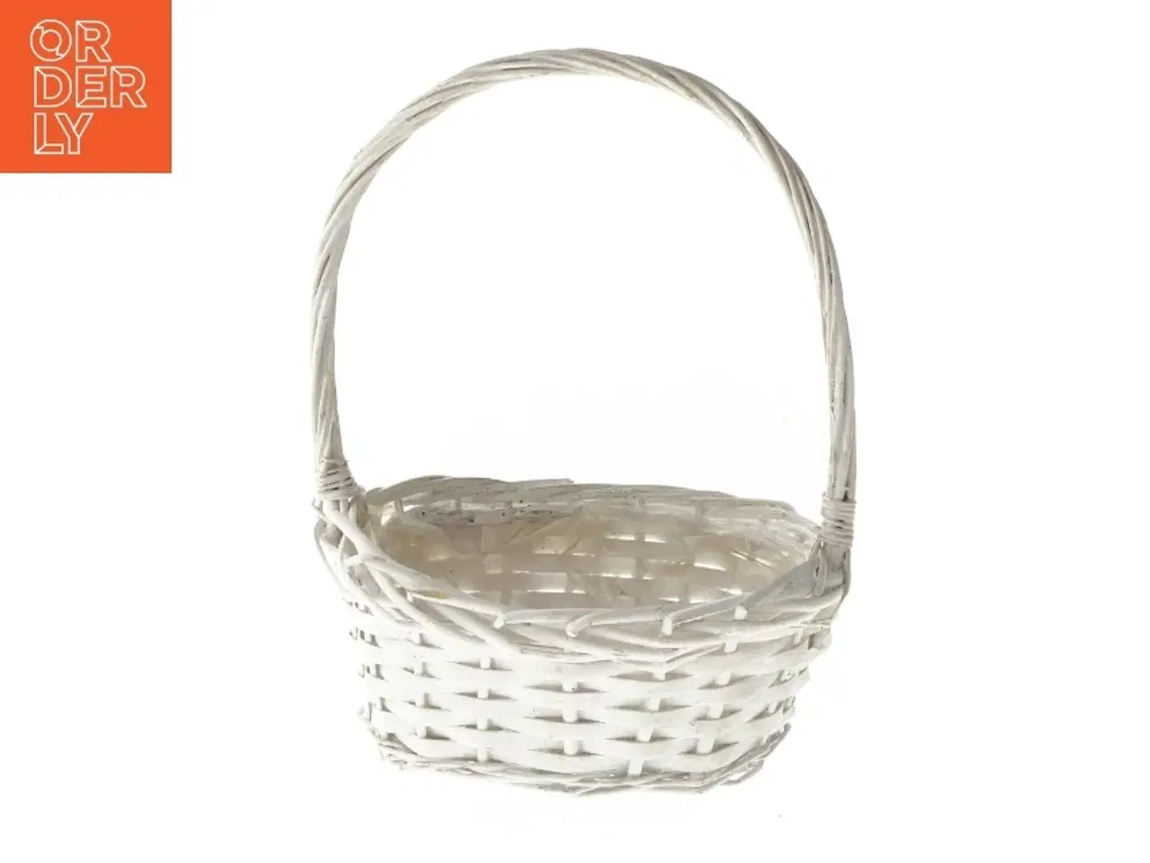 Billede 1 - Hvid fletkurv med hank (str. 25 cm)