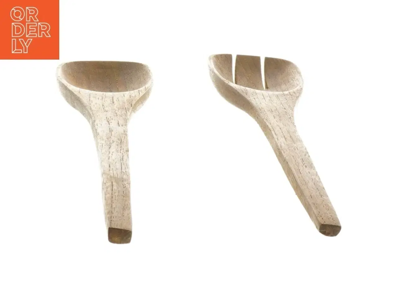 Billede 2 - Sæt med salatbestik af teaktræ (str. 31x6,5 cm)