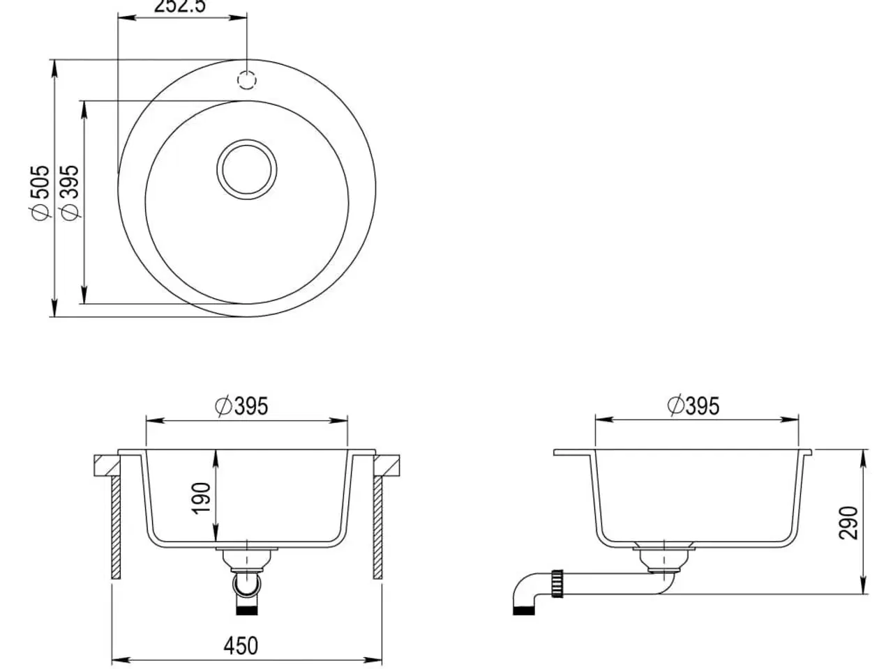 Billede 8 - Køkkenvask granit enkelt vask rund hvid