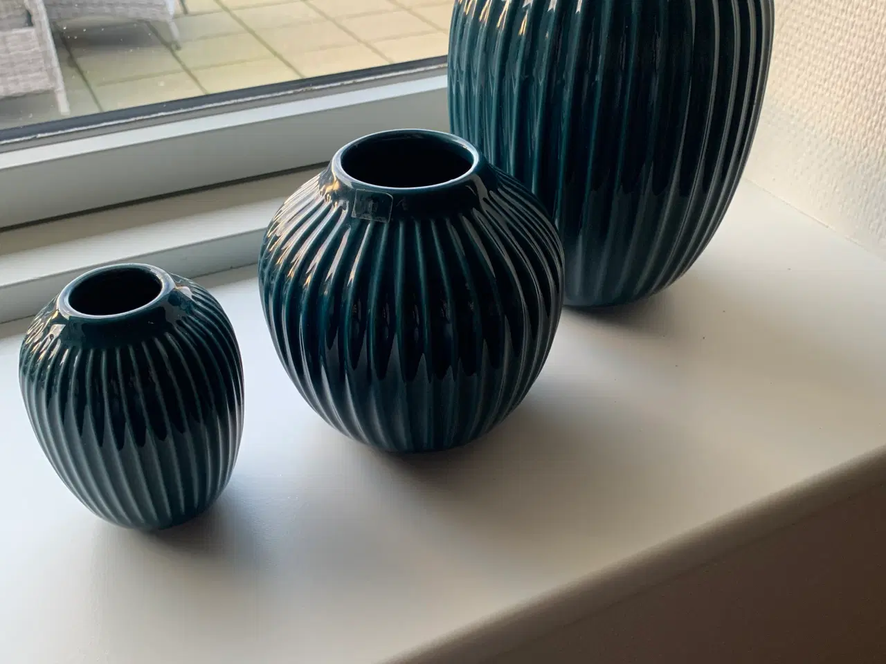 Billede 1 - 3 Kahler vaser, 10,5-13-21 cm , blå