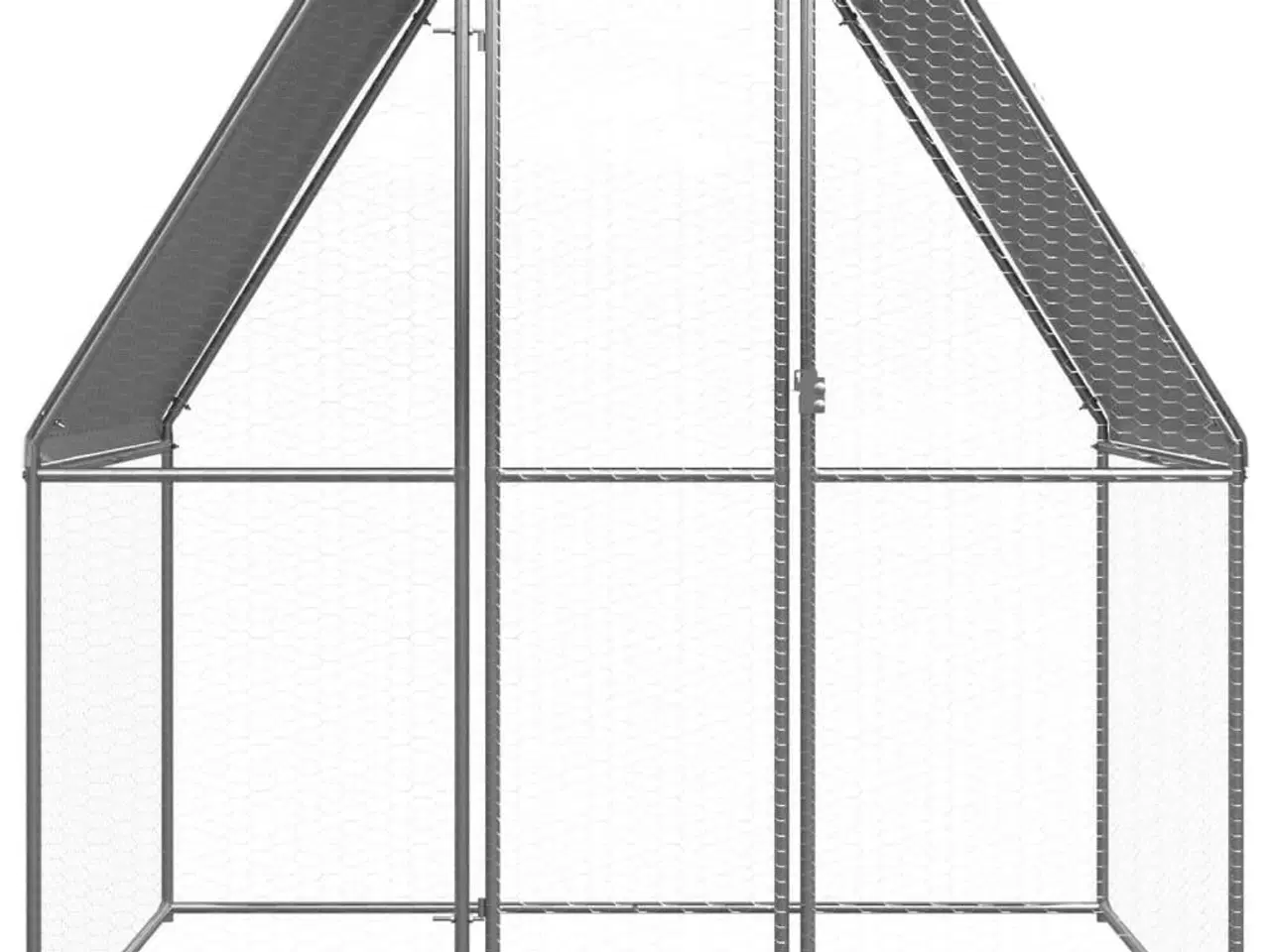 Billede 2 - Udendørs hønsebur 2x2x2 m galvaniseret stål