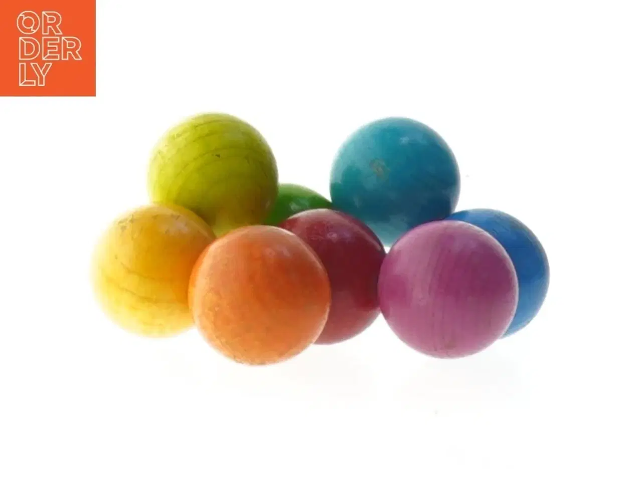 Billede 3 - Farverige kugler i træ (str. 11 cm)