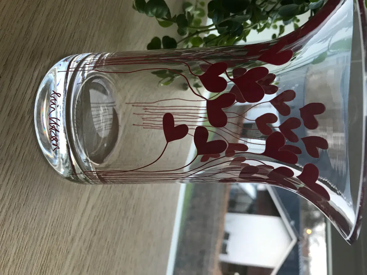 Billede 2 - Glas, Vase med masser af røde hjerter, Rosendahl